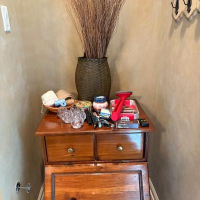 Sale Photo Thumbnail #13: Small wooden cabinet with pull up drawer. Nice storage piece. $45 or best offer.