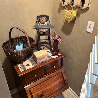 Sale Photo Thumbnail #12: Small wooden cabinet with pull up drawer. Nice storage piece. $45 or best offer.