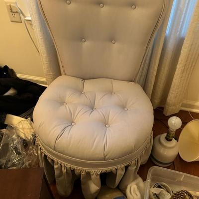 Sale Photo Thumbnail #17: Vanity, side chair. Upholstered. $25.00 or best offer.