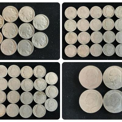 American Coin Collection: V-Nickels, Buffalo Nickels, Eisenhower Dollars 