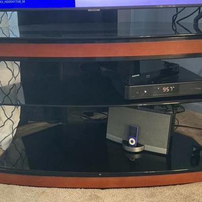 Bell'o Sleek Modern Glass Top TV Stand