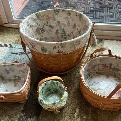 Longaberger Baskets lg. Fruit, Small Berry, St. Patrick’s Day And Darning 
