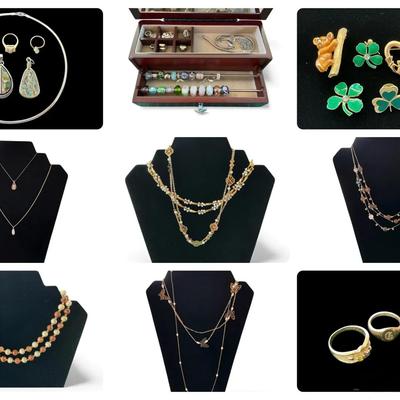 Costume Jewelry Collection - Graduated Necklaces, Brooches, Storyvines Set & More