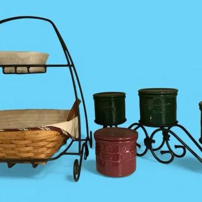 Longabergee Candle Holders, Basket, & Stand