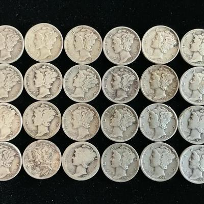 26 Mercury Silver Dimes 
