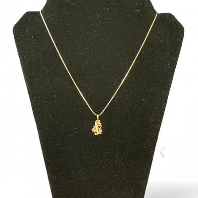 14k Gold “#1 Mom” Pendant Necklace (2.8 Grams)