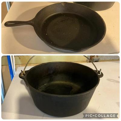 Lodge 12" Cast Iron Skillet & Pot w/ Handle