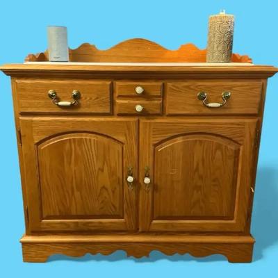 Nathan Hale Oak Finish Sideboard