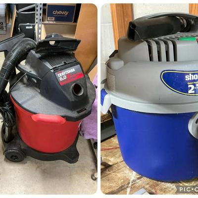 Craftsman 16 Gallon Wet/Dry Vac &  ShopVac 2.5 Gallon