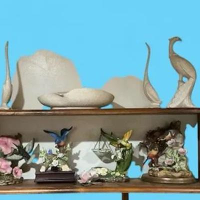 Bird & Flower Decor incl. Vintage Fiber Optic Floral Display