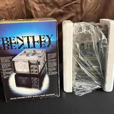 Vintage Bentley Deluxe Portable 5" Black & White TV