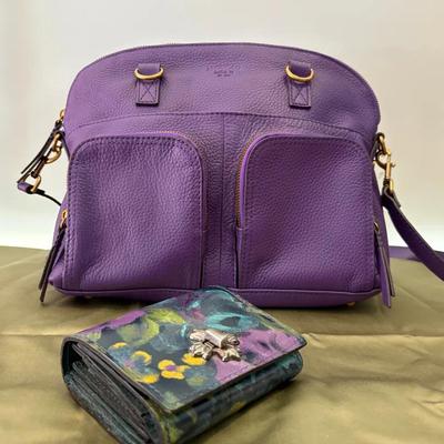 American Leather Co. Oak Leather Classic Dome Satchel + Patricia Nash Maida Leather Trifold Wallet