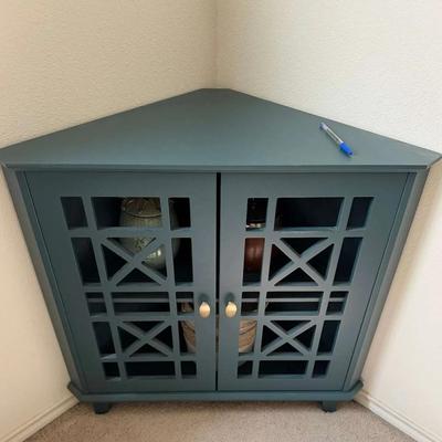 Dark Teal 2-Door Accent Cabinet