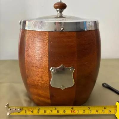 Vintage Oak Biscuit Barrel