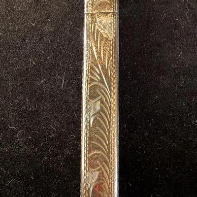 Vintage Sterling Silver Engraved Case