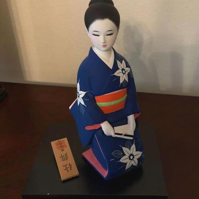 Japanese Hakata Handpainted Clay Doll