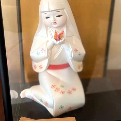 Japanese Hakata Handpainted Clay Doll