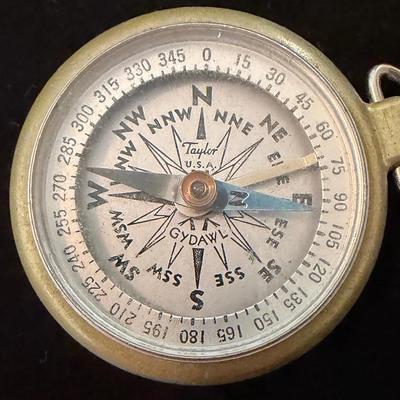 Vintage Taylor Gydawl Compass by Taylor Instrument Company + Silvertone Chain