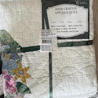 King Size Hand Crafted Appliqued Quilt by Country Collection