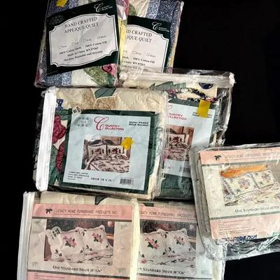 Quilted/Appliqued Pillow Shams (Set of 7) by Various Makers