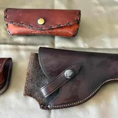 RedHead Leather Holster, Remington Leather Pouch and Leather Eyeglass Case