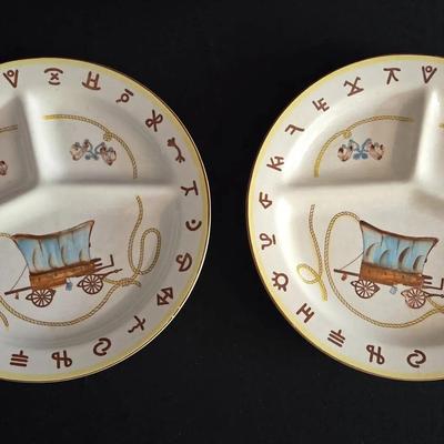 Vintage Fred Roberts Chuck Wagon Divided Grill Plates