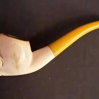 Vintage Hand Carved Meerschaum Smoking Pipe