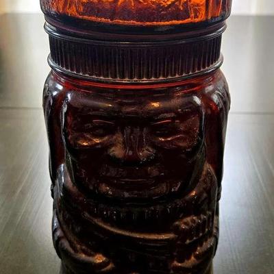 Vintage Brown Amber Glass Humidor