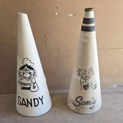 Two Vintage Cheerleader Megaphones