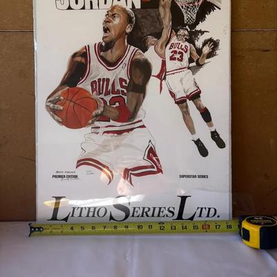 Michael Jordan Litho Series Ltd. Premier Edition Print Poster by Becky Kinloch