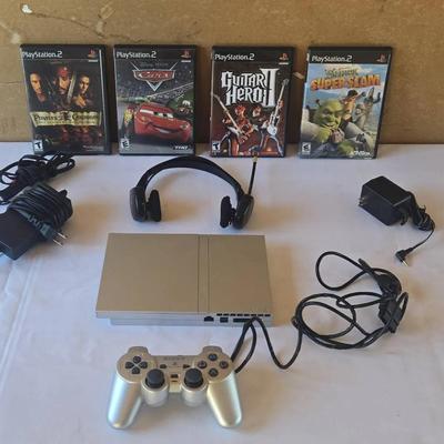 Sony PlayStation 2 Slim Console Bundle – Silver – with Games & Accessories (Tested/Untested Lot) 