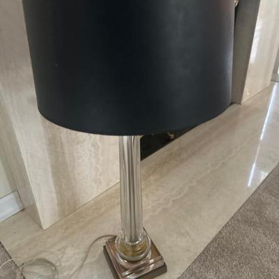 MCM table lamp with fluted clear glass
