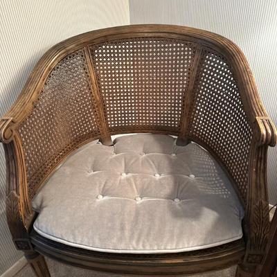 Vintage cane barrel back chairs