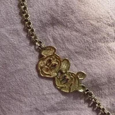 10K Gold Mickey & Minnie Mouse Bracelet (3.47g)