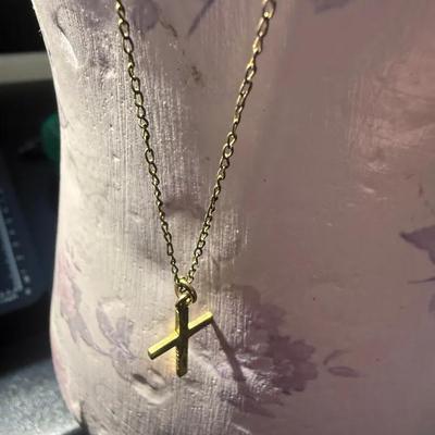 Gold  tone Chain with Vintage 1/20 12K Gold-Filled Cross Pendant – Classic Faith Necklace