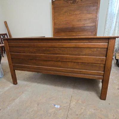 Antique Solid Wood Double Bed Frame