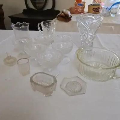 Various Vintage Glass Pieces