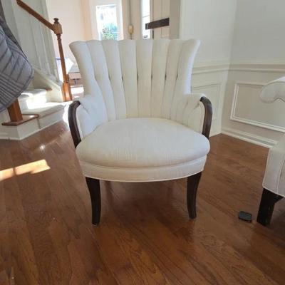 vintage French Provincial style channel back accent armchair