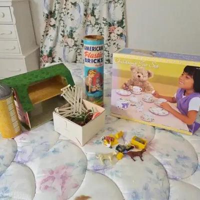 Vintage Toys And Tea Set
