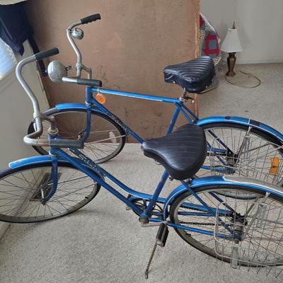 Sale Photo Thumbnail #4: Vintage 1970s man & woman's Schwinn single speed bikes,