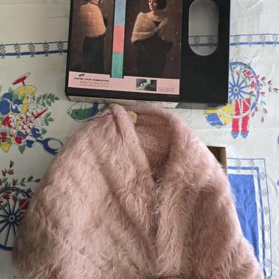 Sale Photo Thumbnail #59: Vintage Bernat brush-up stole in original box.