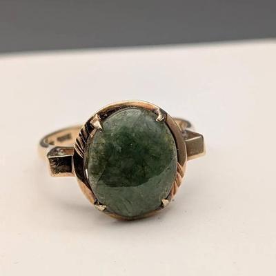 TY Lee 14K Gold and Jade Ring