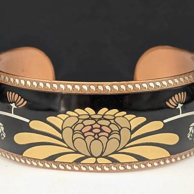 Golden Blossoms Cuff Bracelet 