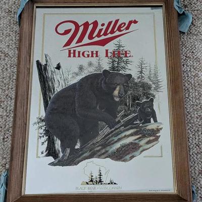 Miller High Life Wisconsin Black Bear Mirror 