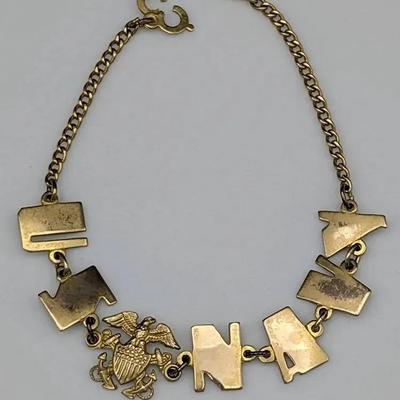 1940's 10K Gold US Navy Sweetheart Bracelet 