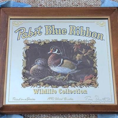 Pabst Blue Ribbon 1990 Wood Ducks Mirror 