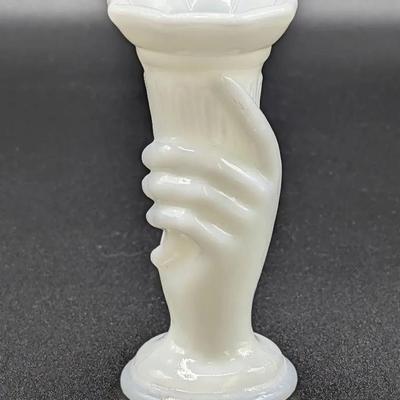Milk Glass Torch Vase