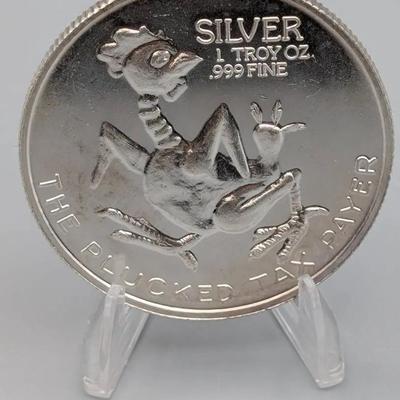 The Plucked Taxpayer 1 Troy Ounce Silver Round