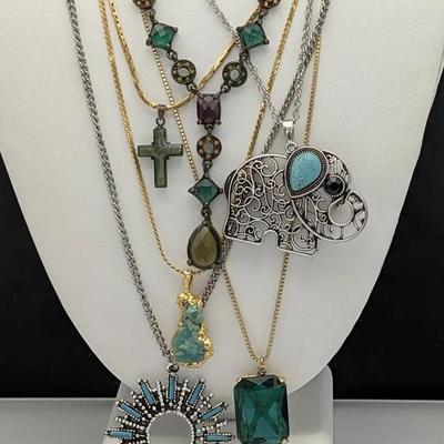 Blue and Green Pendants 