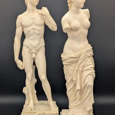 G. Ruggeri David and Venus de Milo Figurines